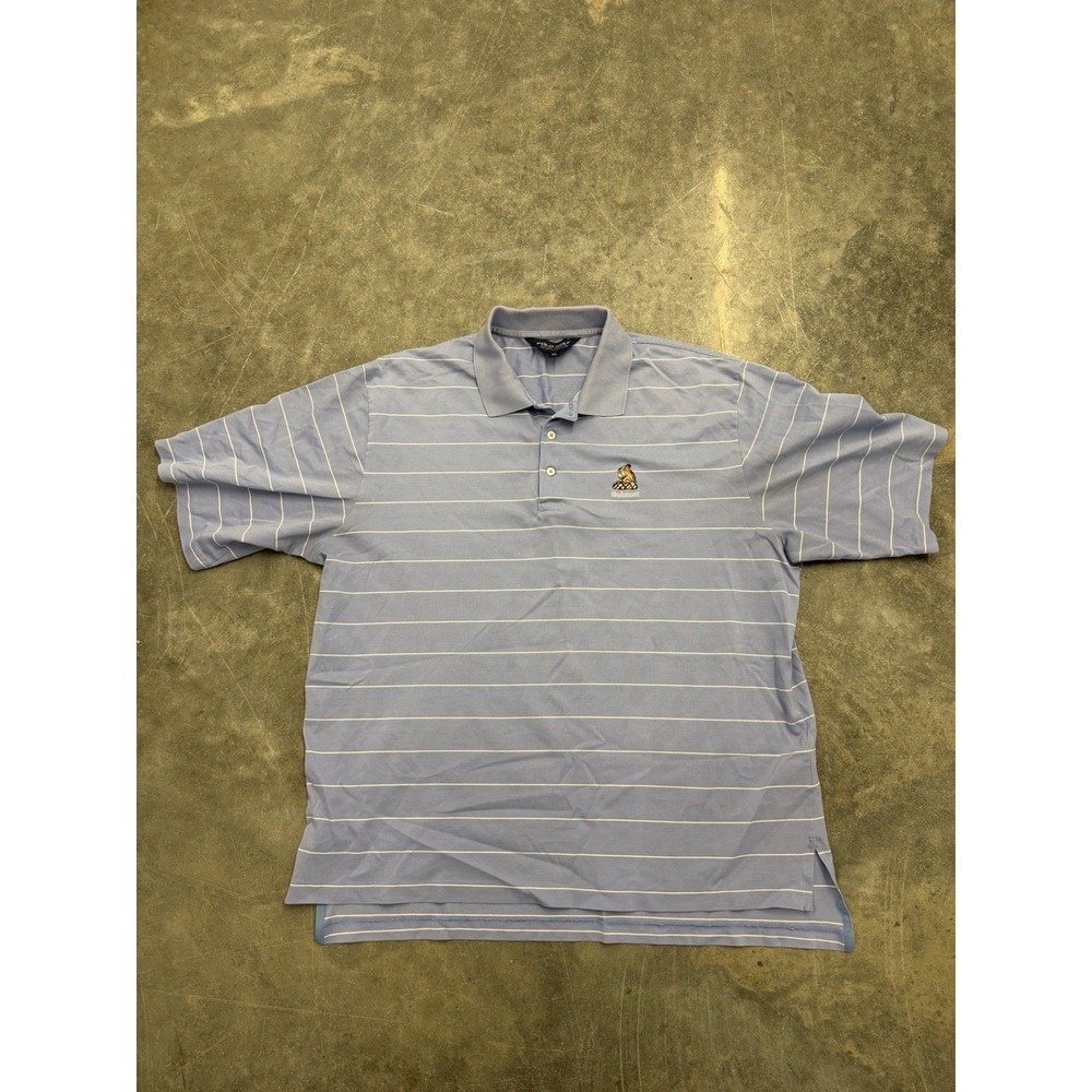 Polo Golf Ralph Lauren Polo Shirt Mens XL Blue Striped Oakmont Pima Cotton